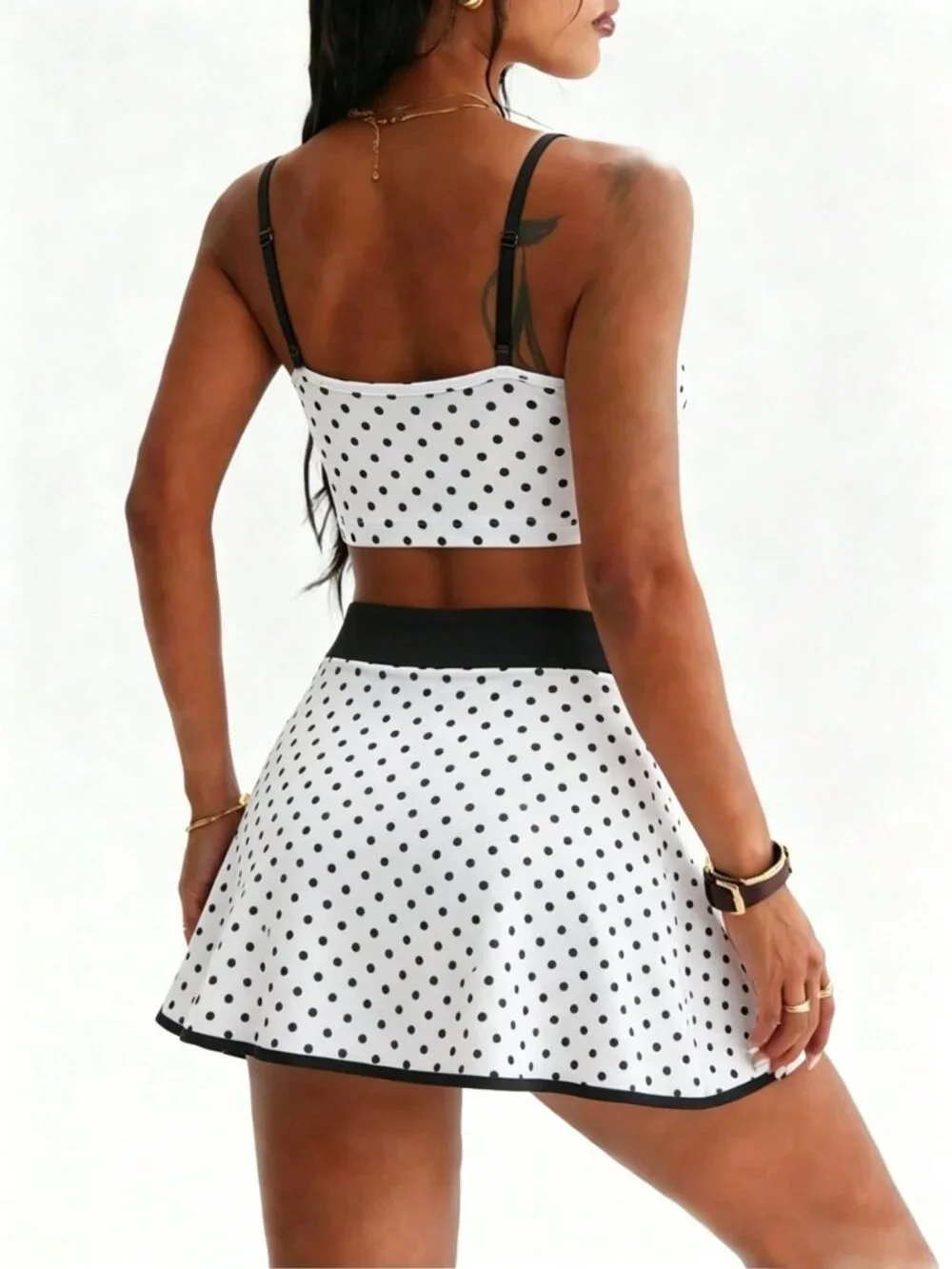 Multicolor SportsWomen's Polka Dot Print 2 Piece Set